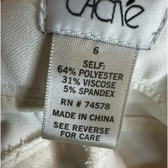 Cache white polyester blend bootcut stretch dress pants size 6 summer nautical - Picture 7 of 7